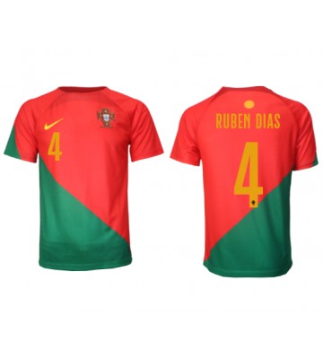 Portugal Ruben Dias #4 Hemmatröja VM 2022 Kortärmad